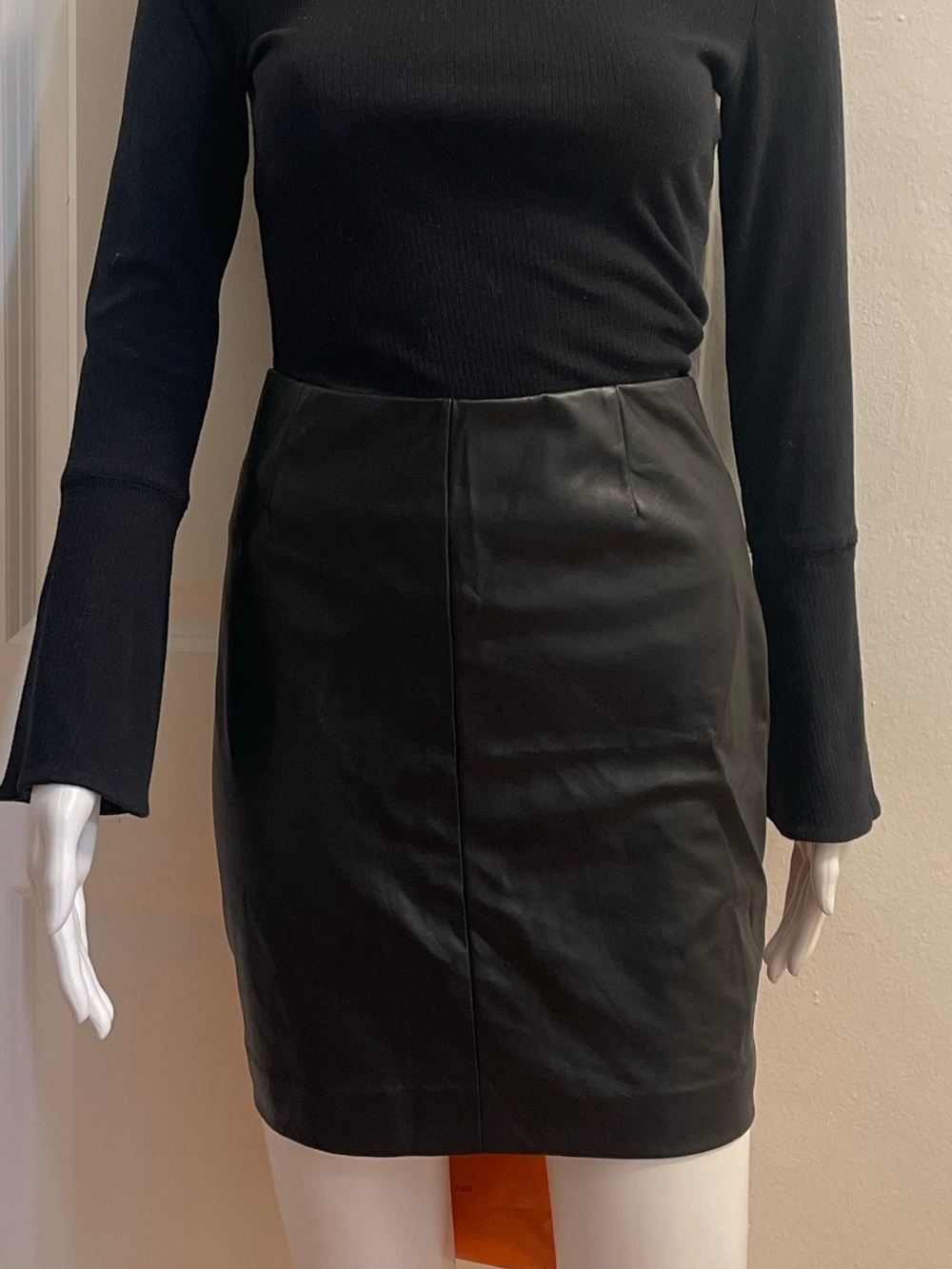 Aritzia Talula Black Faux Leather Skirt